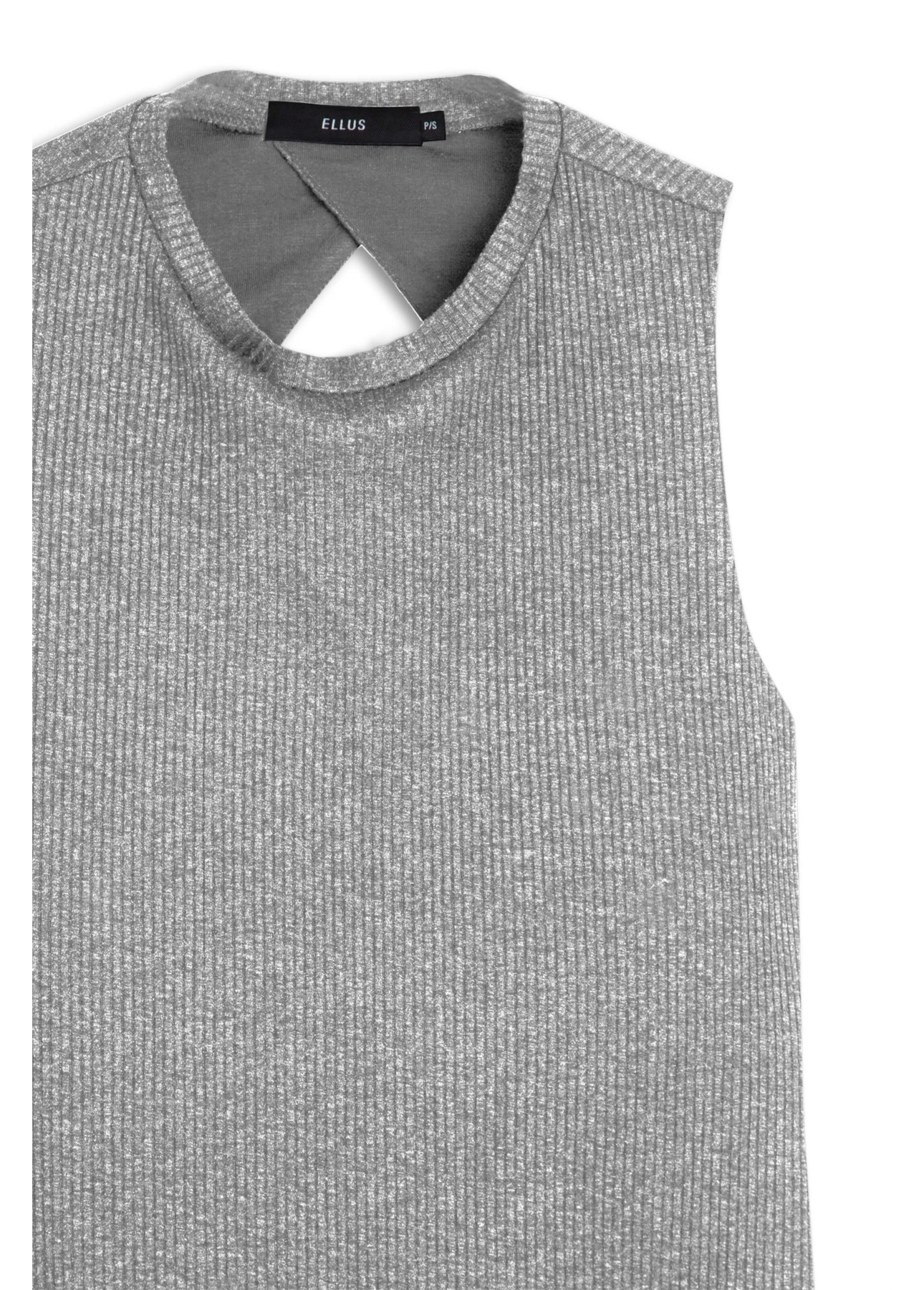 Vestido Regata Viscocrepe Mescla Slit Cinza Mescla