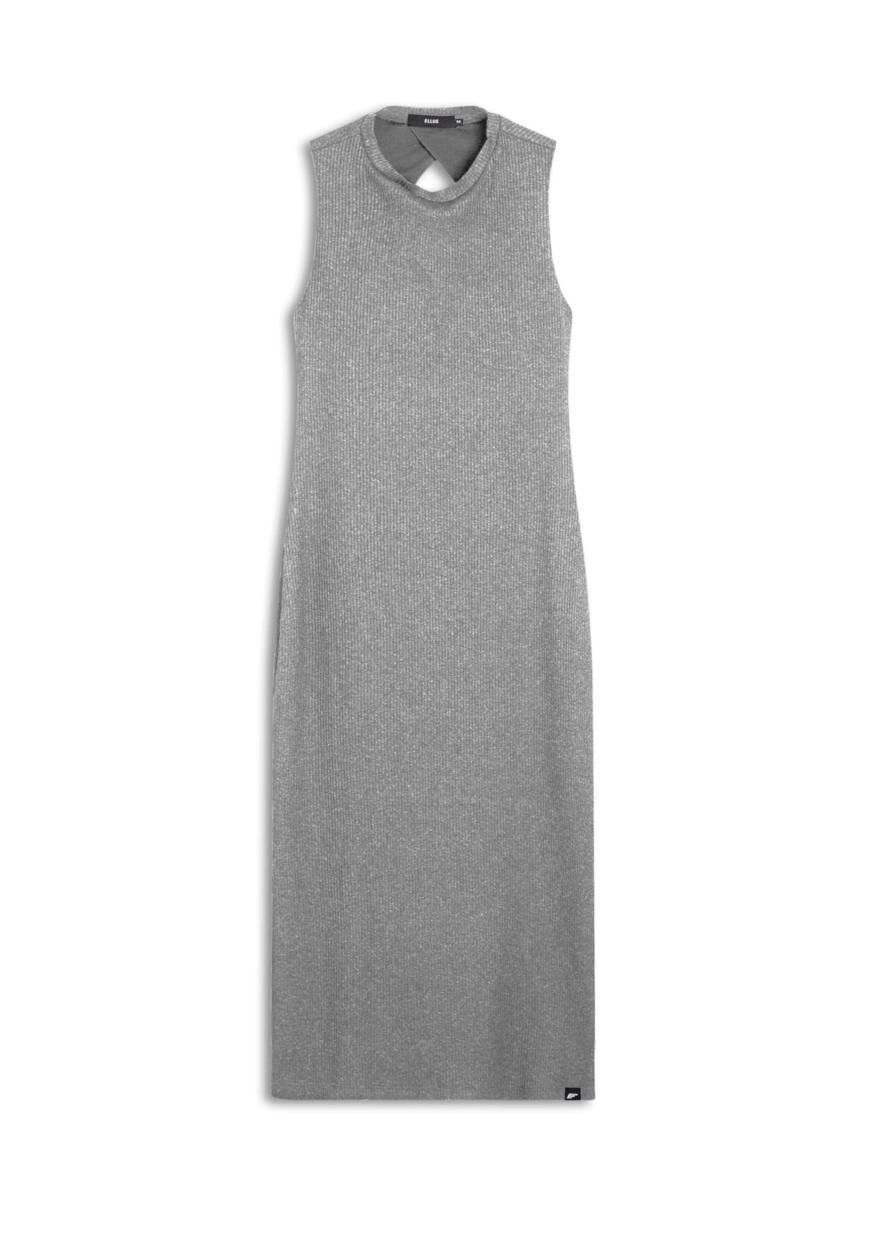 Vestido Regata Viscocrepe Mescla Slit Cinza Mescla