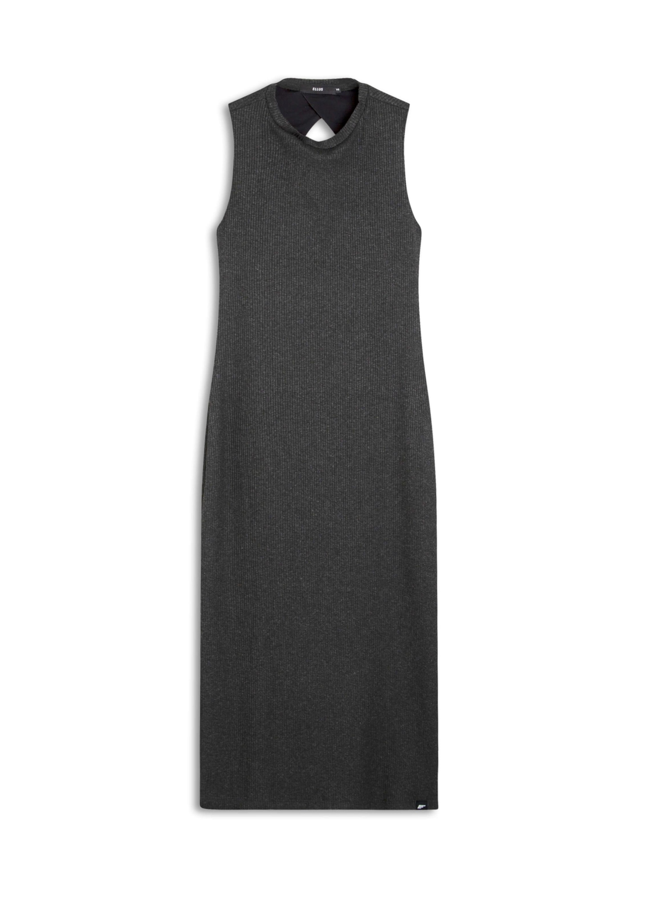 Vestido Regata Viscocrepe Mescla Slit Preto