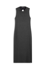 Vestido Regata Viscocrepe Mescla Slit Preto