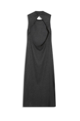 Vestido Regata Viscocrepe Mescla Slit Preto