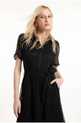 Vestido Renda Jk Chemise Preto
