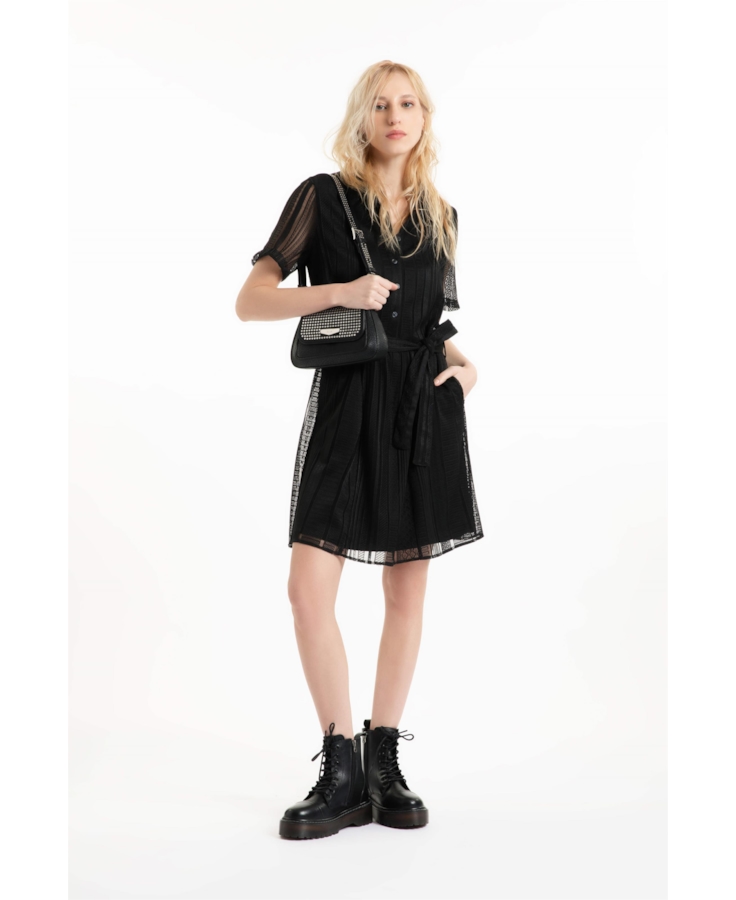 Vestido Renda Jk Chemise Preto