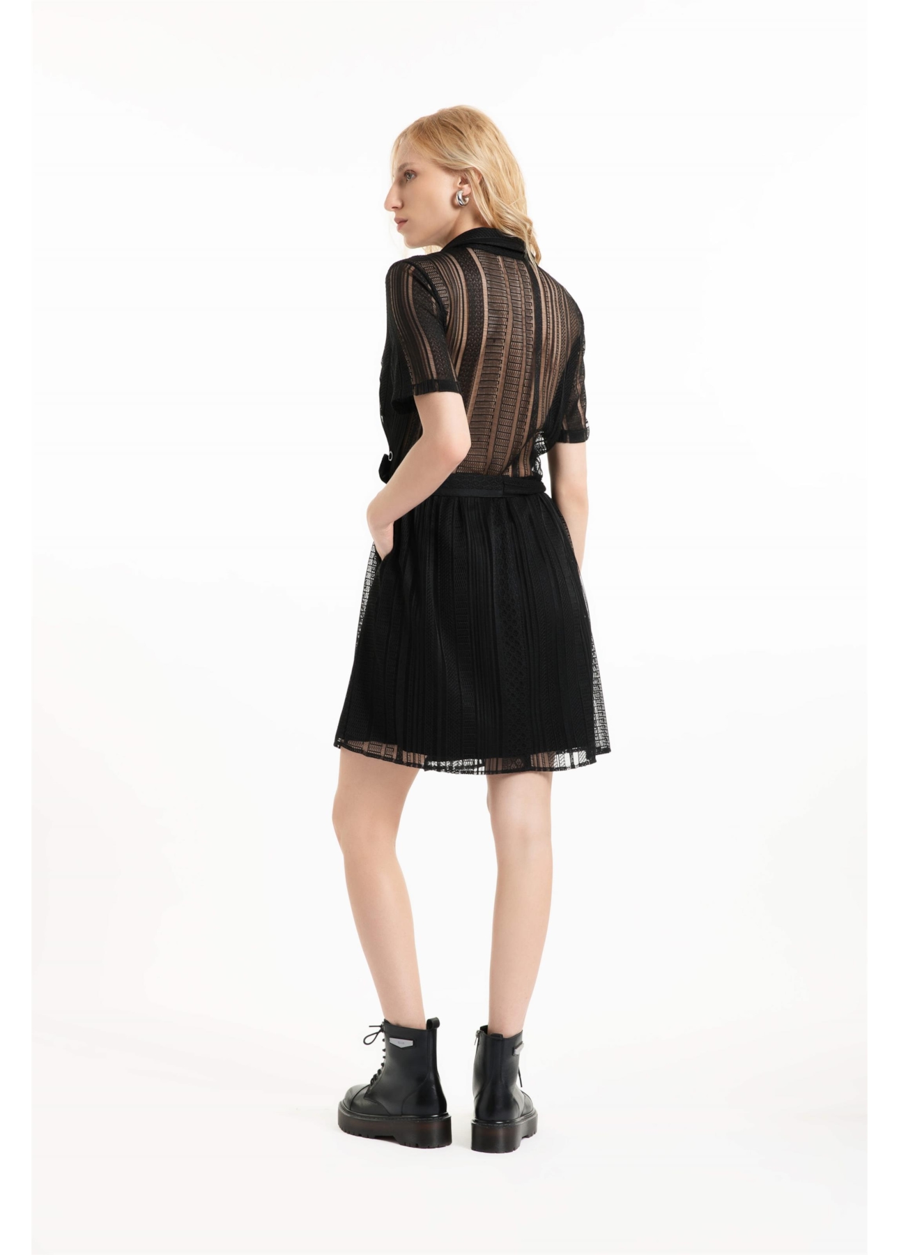 Vestido Renda Jk Chemise Preto