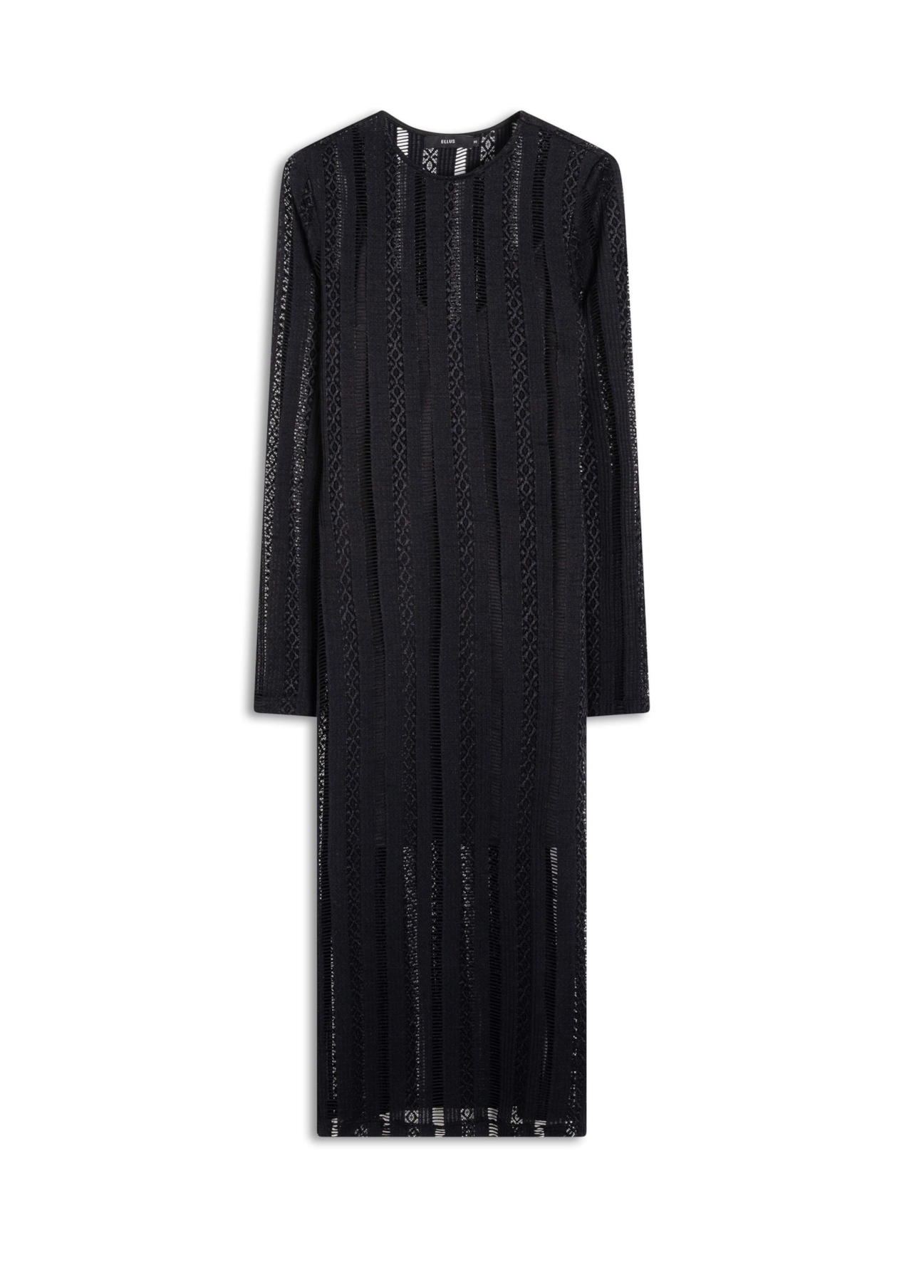 Vestido Renda Palito Midi Preto
