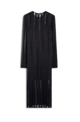 Vestido Renda Palito Midi Preto