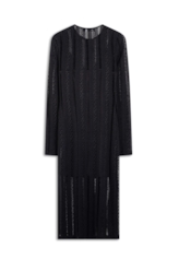 Vestido Renda Palito Midi Preto