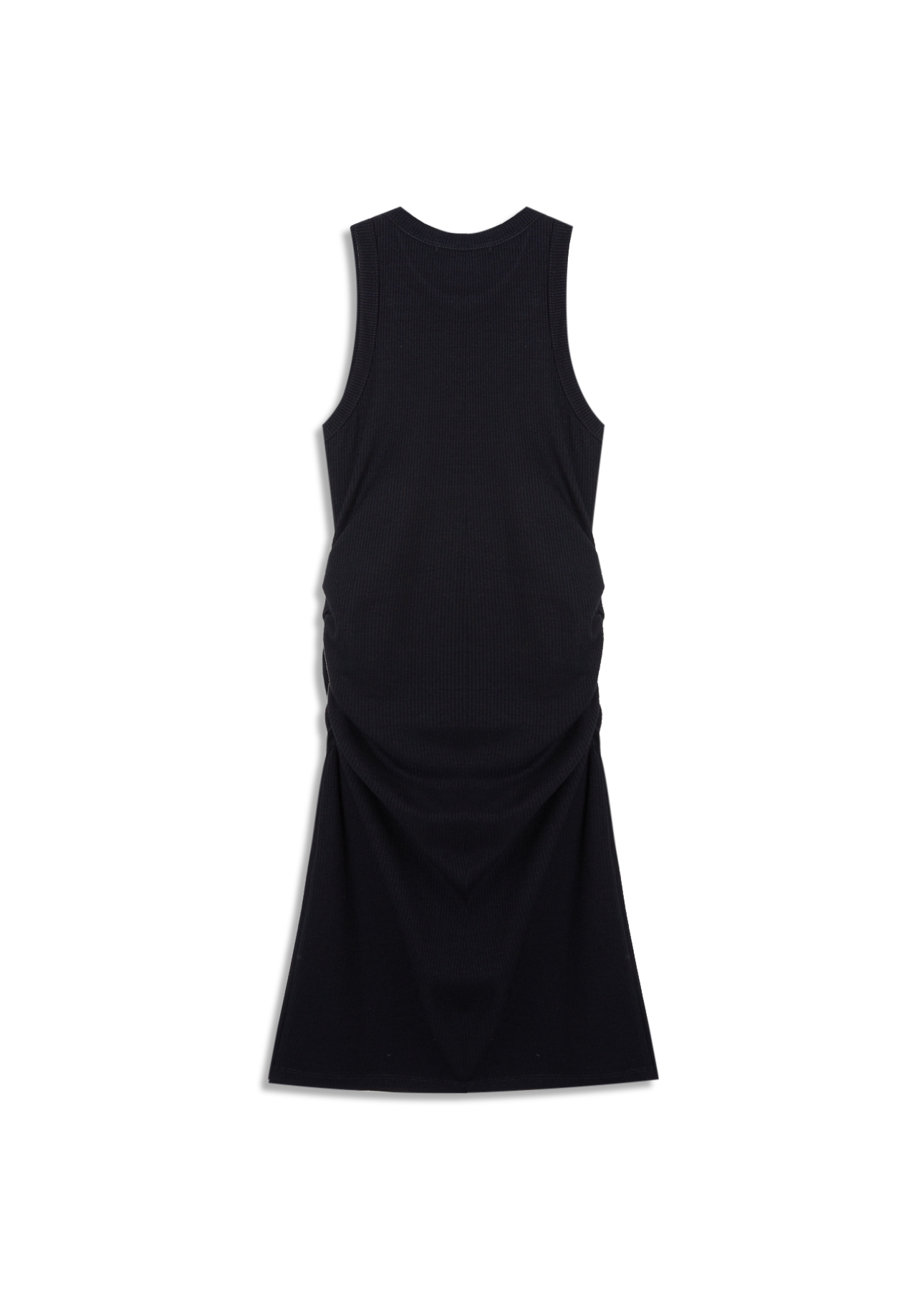 Vestido Rib Easa Hotfix Dress Franzido Preto