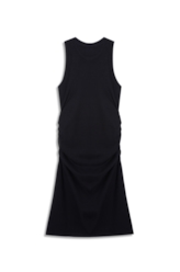 Vestido Rib Easa Hotfix Dress Franzido Preto