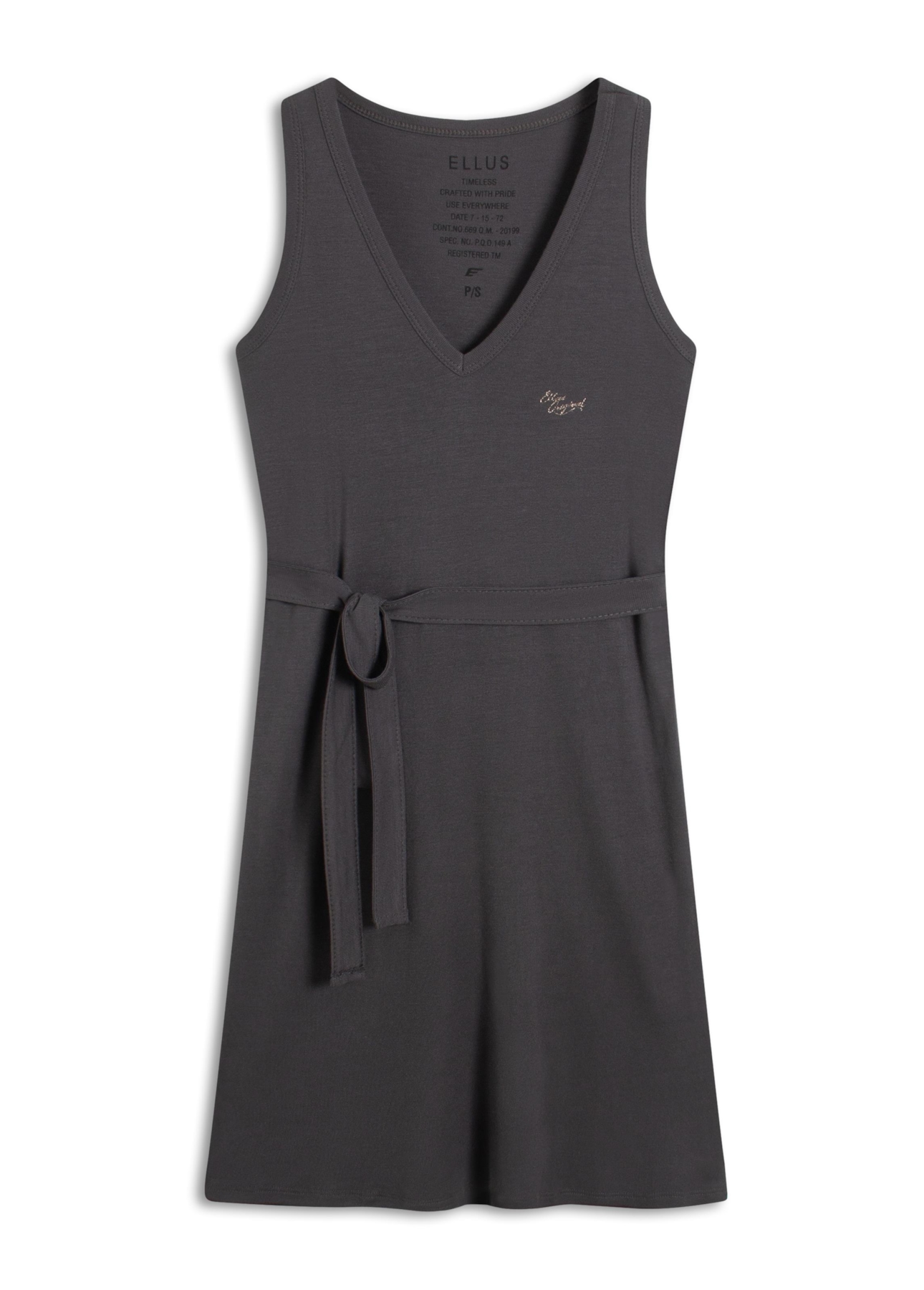 Vestido Rib Ellus Plumbo