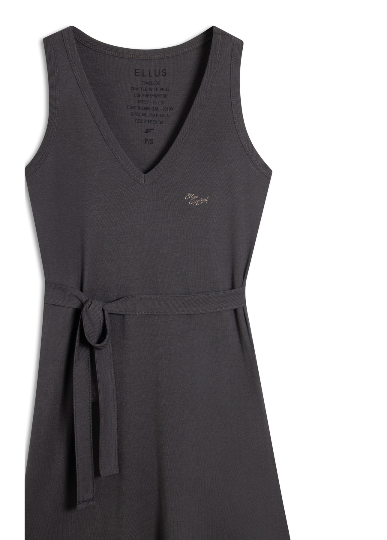 Vestido Rib Ellus Plumbo