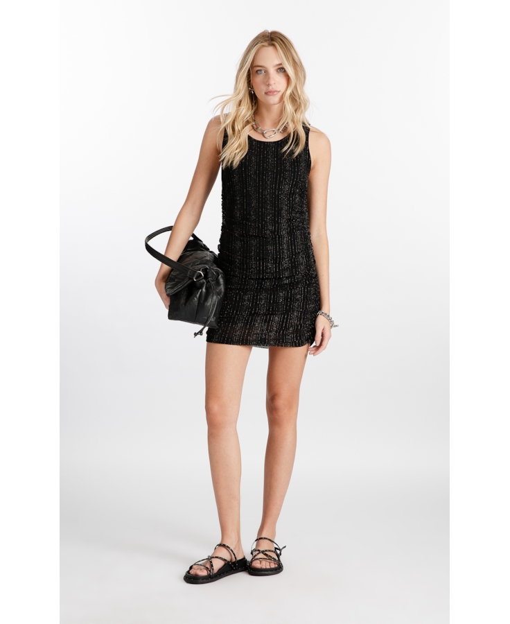 Vestido Rib Marlyn Romantic Dress Preto