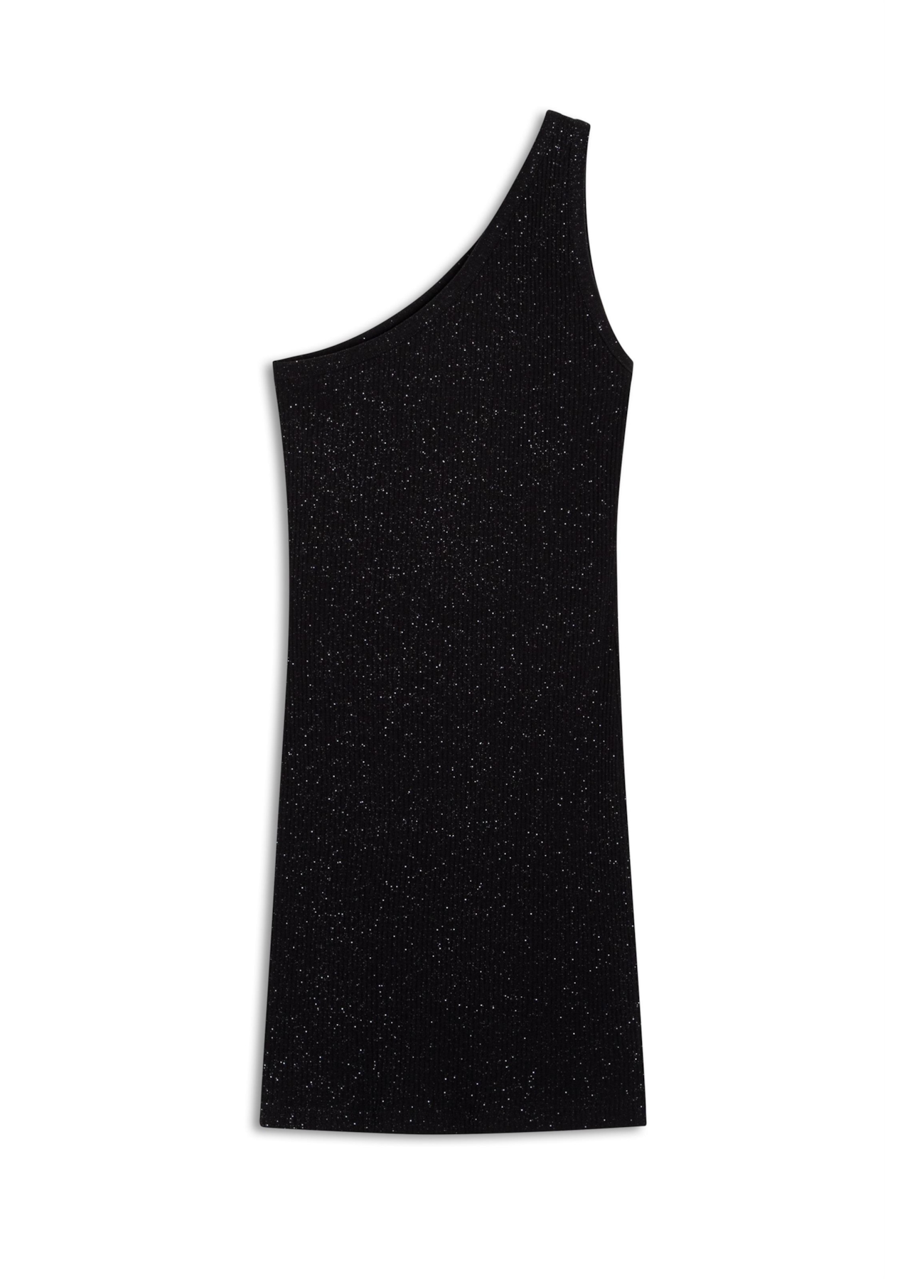 Vestido Rib One Shoulder Preto