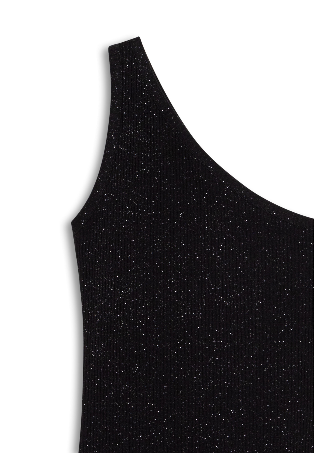 Vestido Rib One Shoulder Preto
