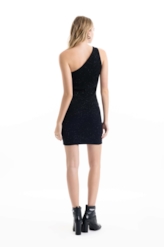 Vestido Rib One Shoulder Preto