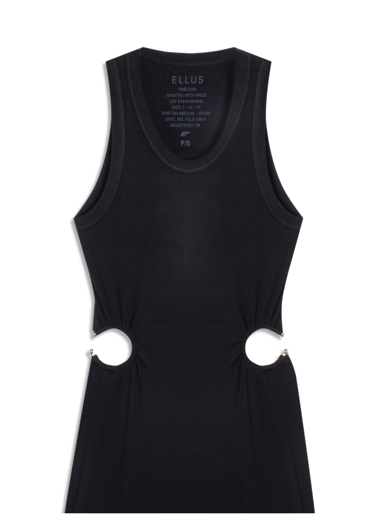 Vestido Rib Piercing Dress Preto