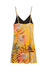 Vestido Ripped Palms Rufle Ellus Laranja