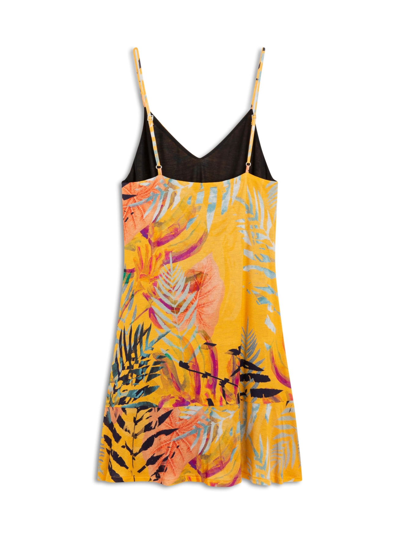 Vestido Ripped Palms Rufle Ellus Laranja