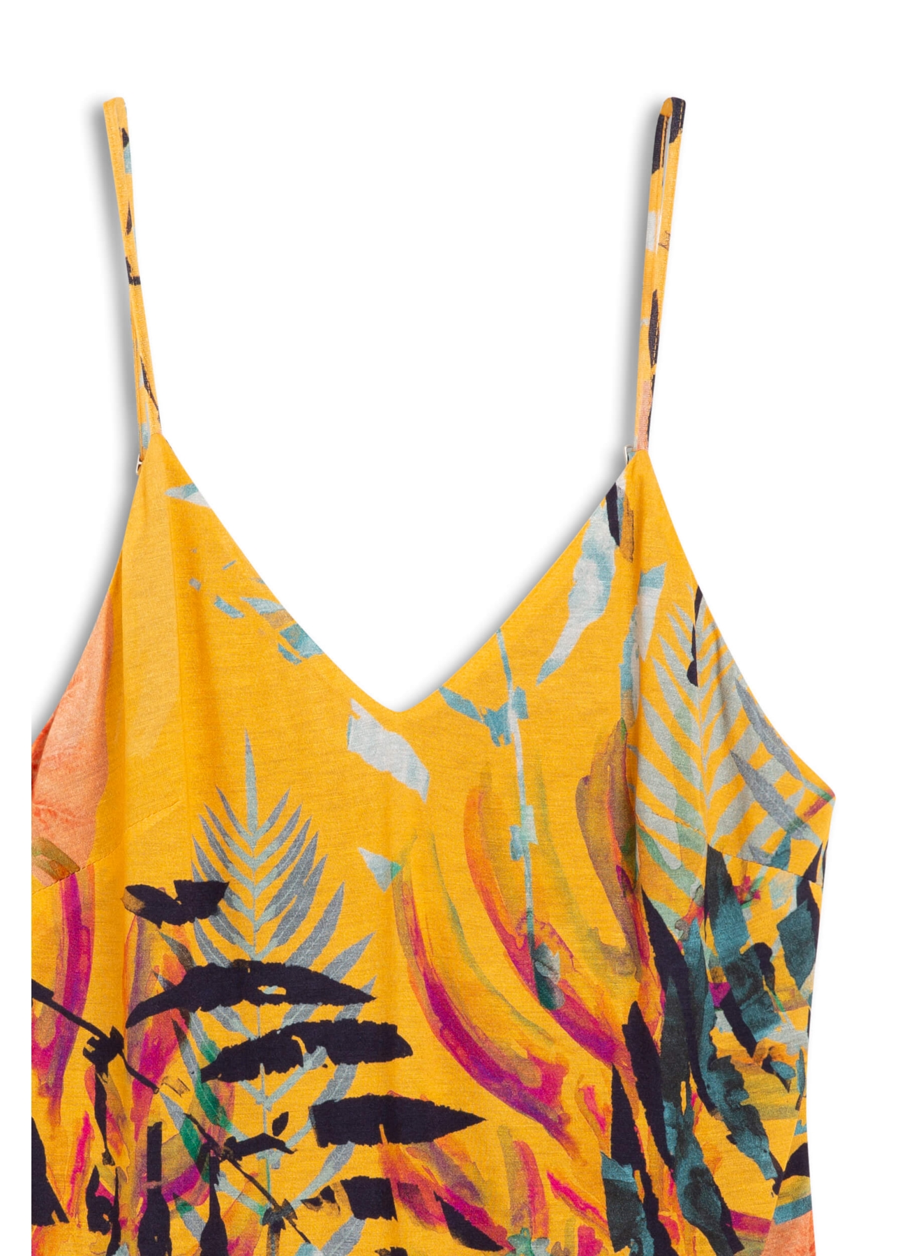 Vestido Ripped Palms Rufle Ellus Laranja