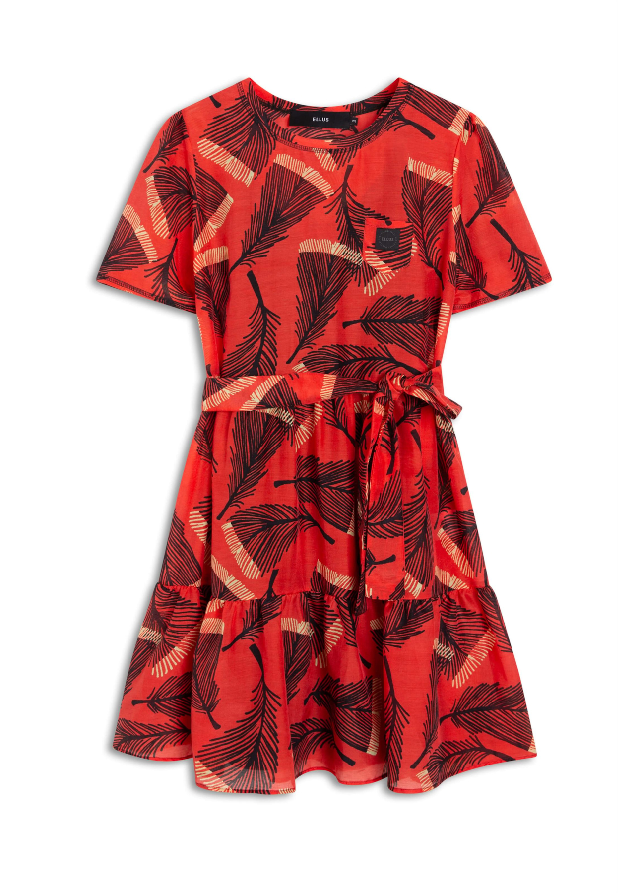 Vestido Ruffle Small Pocket Vermelho
