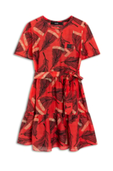 Vestido Ruffle Small Pocket Vermelho