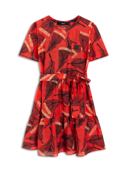 Vestido Ruffle Small Pocket Vermelho