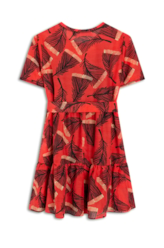 Vestido Ruffle Small Pocket Vermelho