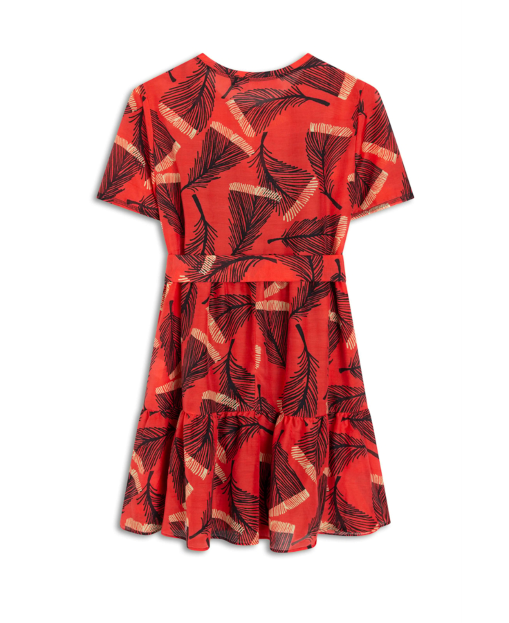 Vestido Ruffle Small Pocket Vermelho