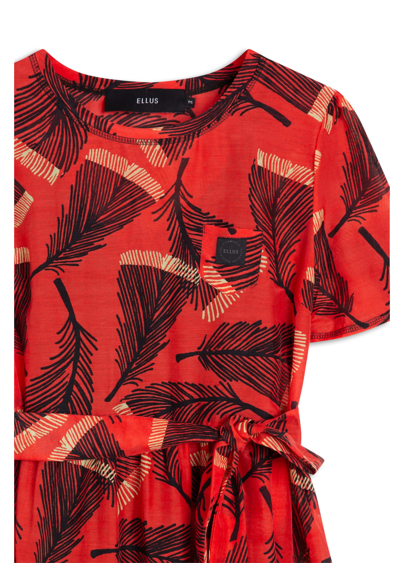 Vestido Ruffle Small Pocket Vermelho