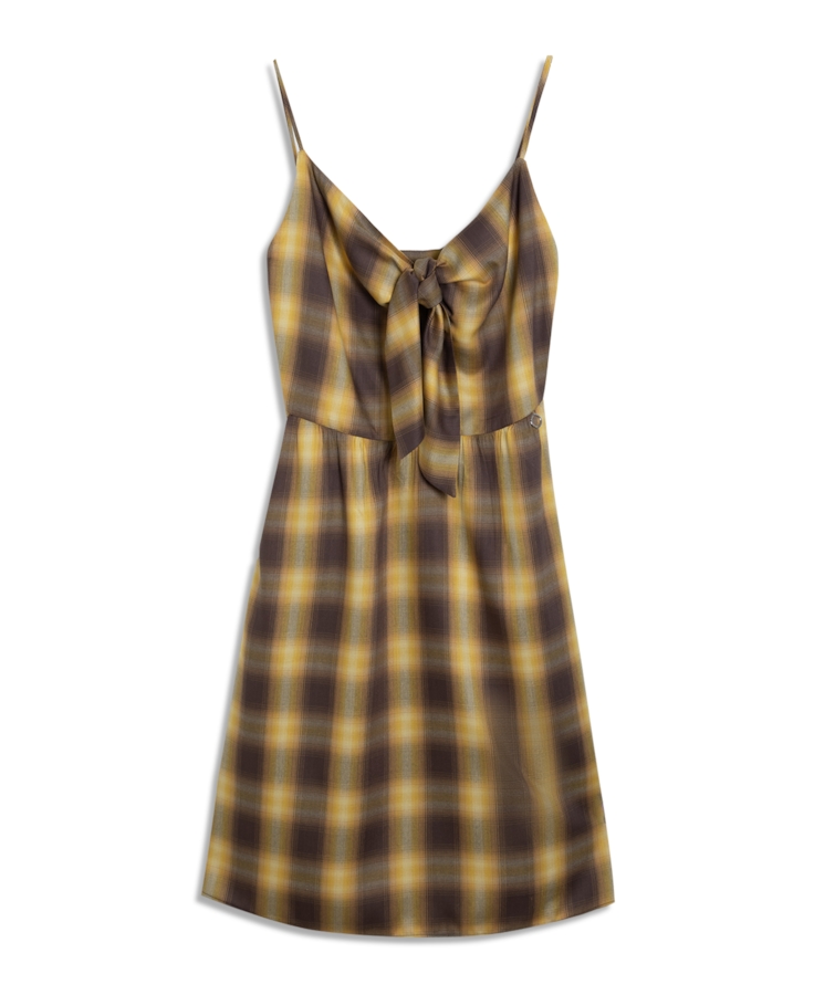 Vestido San Diego Strappy Bow Knee Mostarda