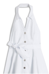 Vestido Sarja Rain Back Off Branco