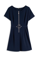 Vestido Scuba And Belt Marinho