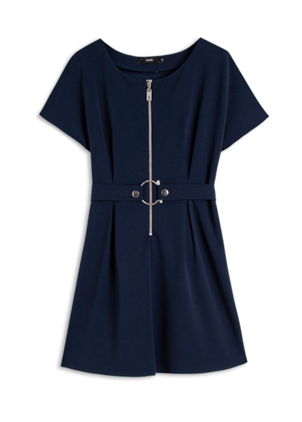 Vestido Scuba And Belt Marinho