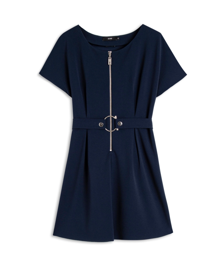 Vestido Scuba And Belt Marinho