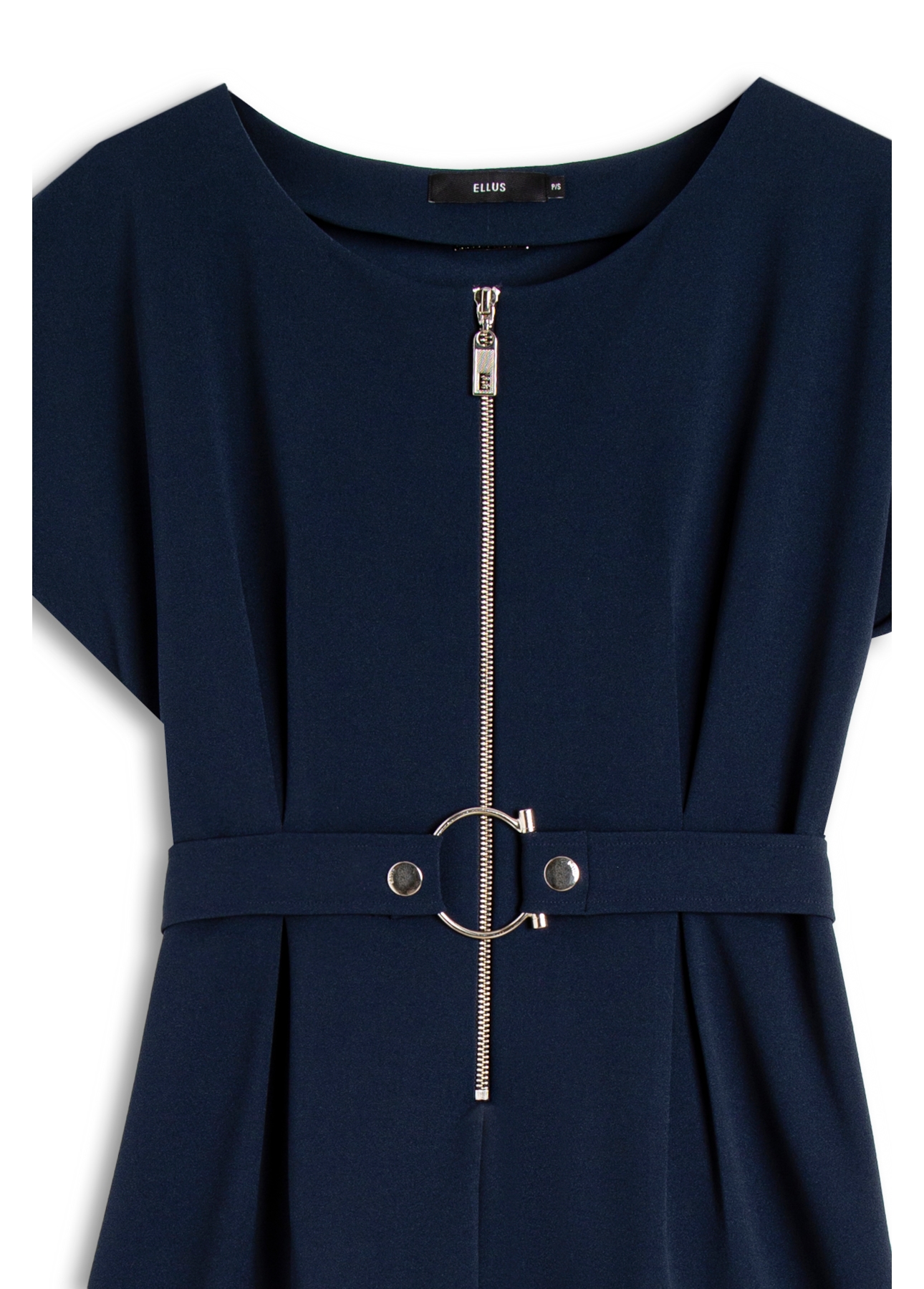Vestido Scuba And Belt Marinho
