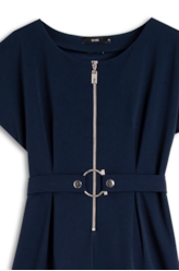 Vestido Scuba And Belt Marinho