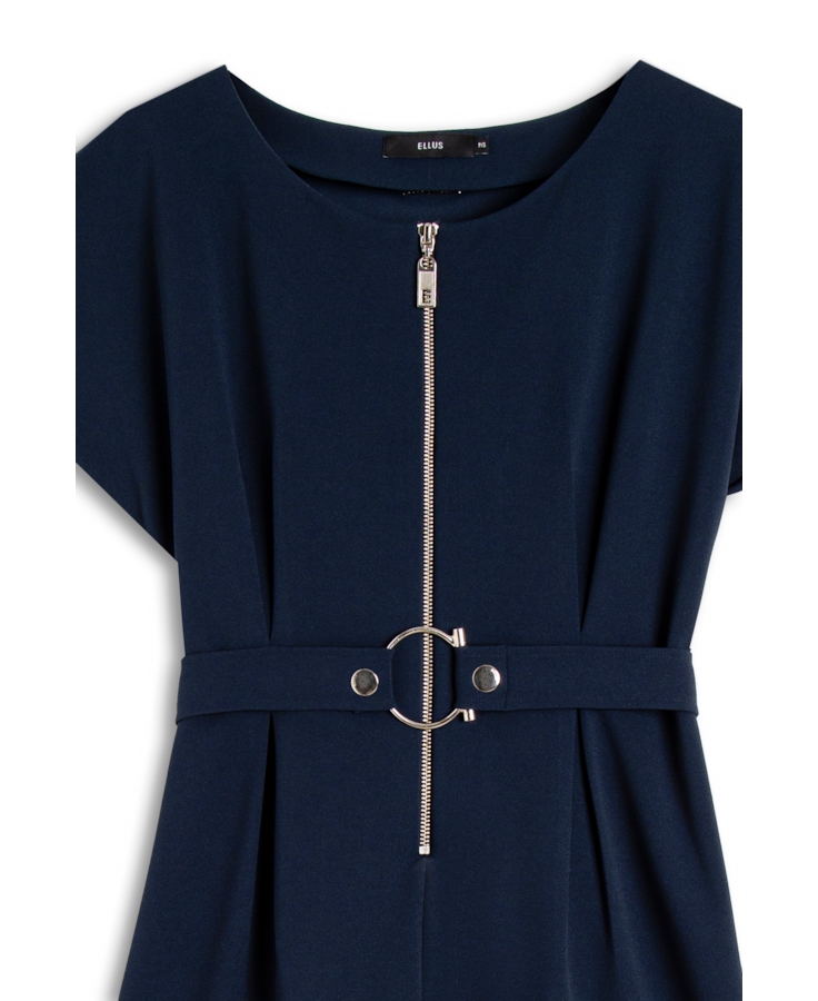 Vestido Scuba And Belt Marinho