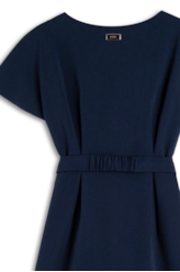 Vestido Scuba And Belt Marinho