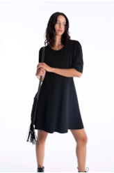 Vestido Scuba Buffant Preto