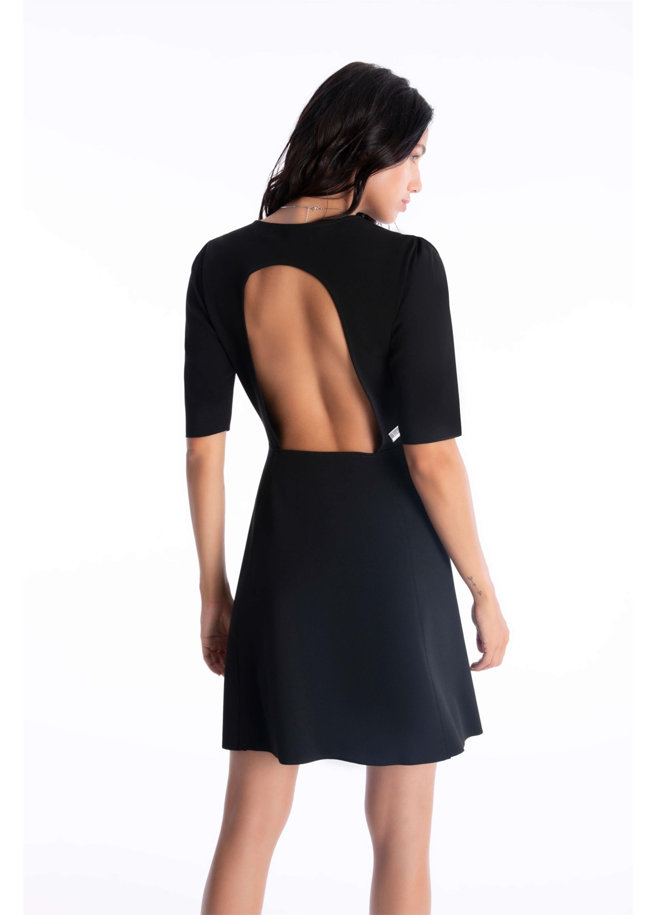 Vestido Scuba Buffant Preto