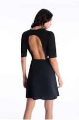 Vestido Scuba Buffant Preto
