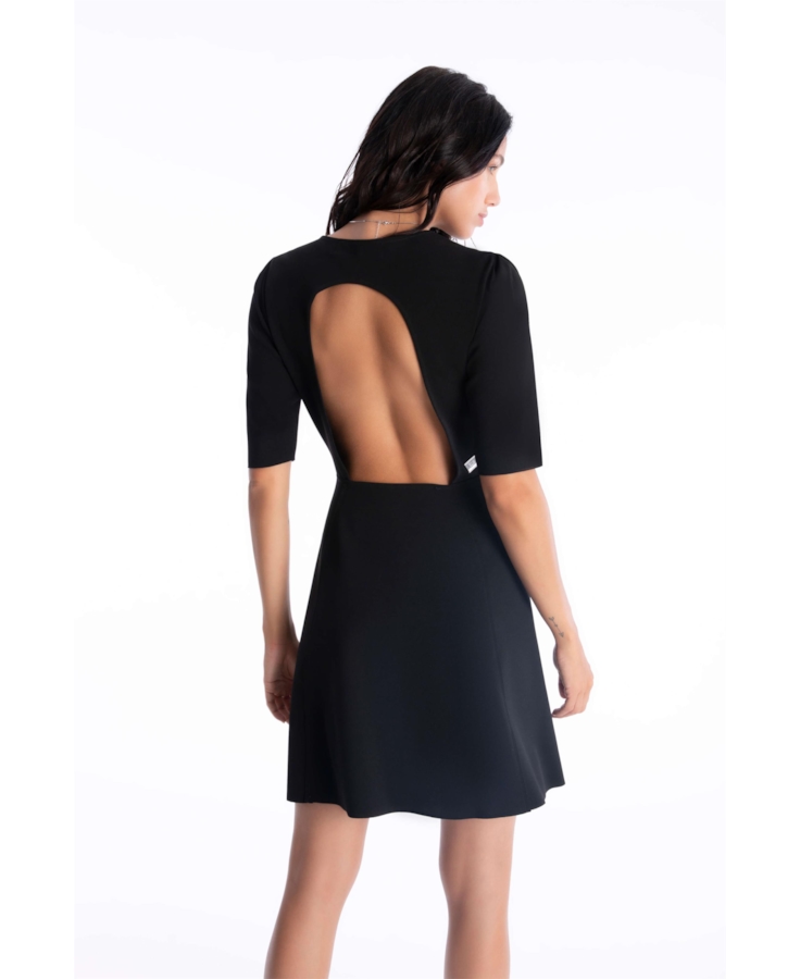 Vestido Scuba Buffant Preto