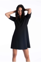 Vestido Scuba Buffant Preto
