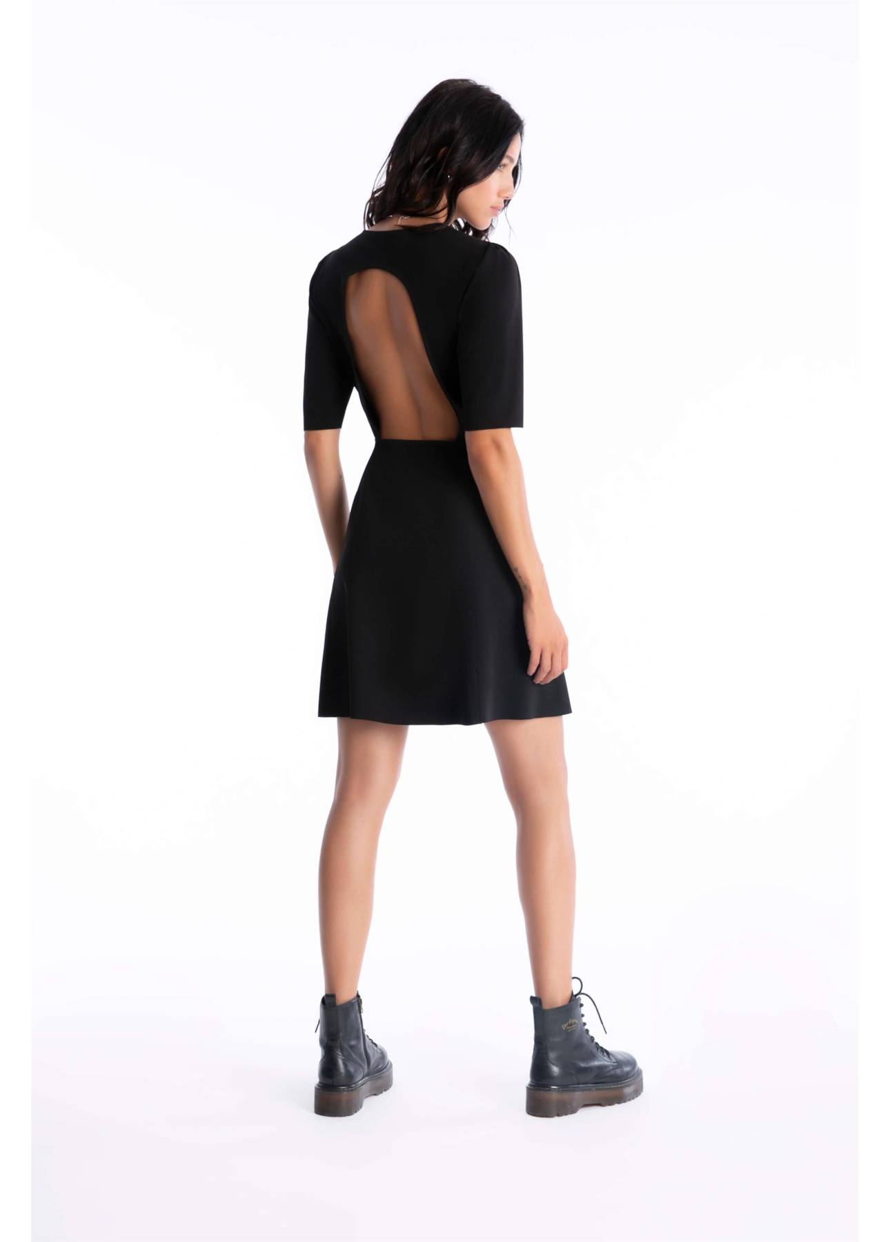 Vestido Scuba Buffant Preto