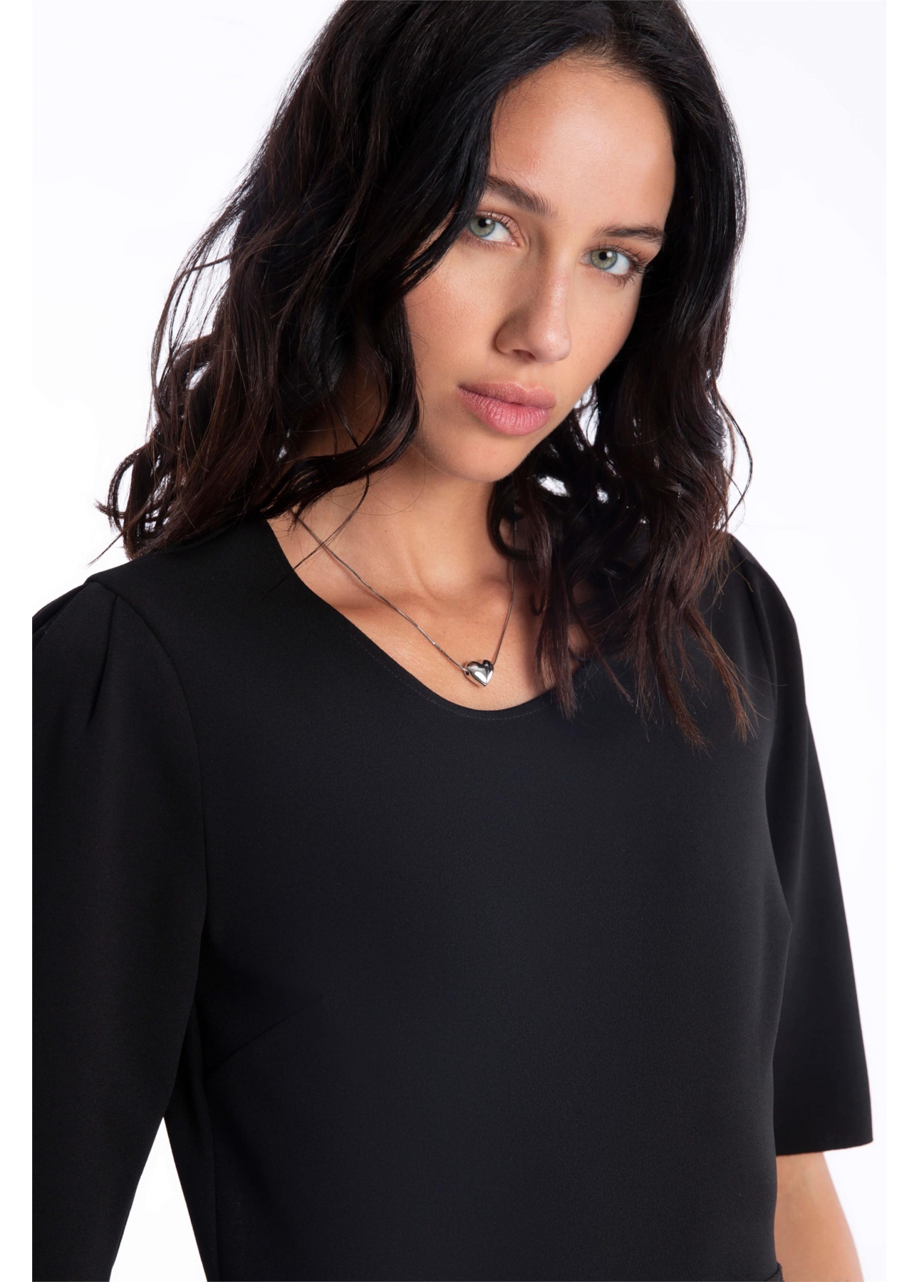 Vestido Scuba Buffant Preto