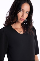 Vestido Scuba Buffant Preto
