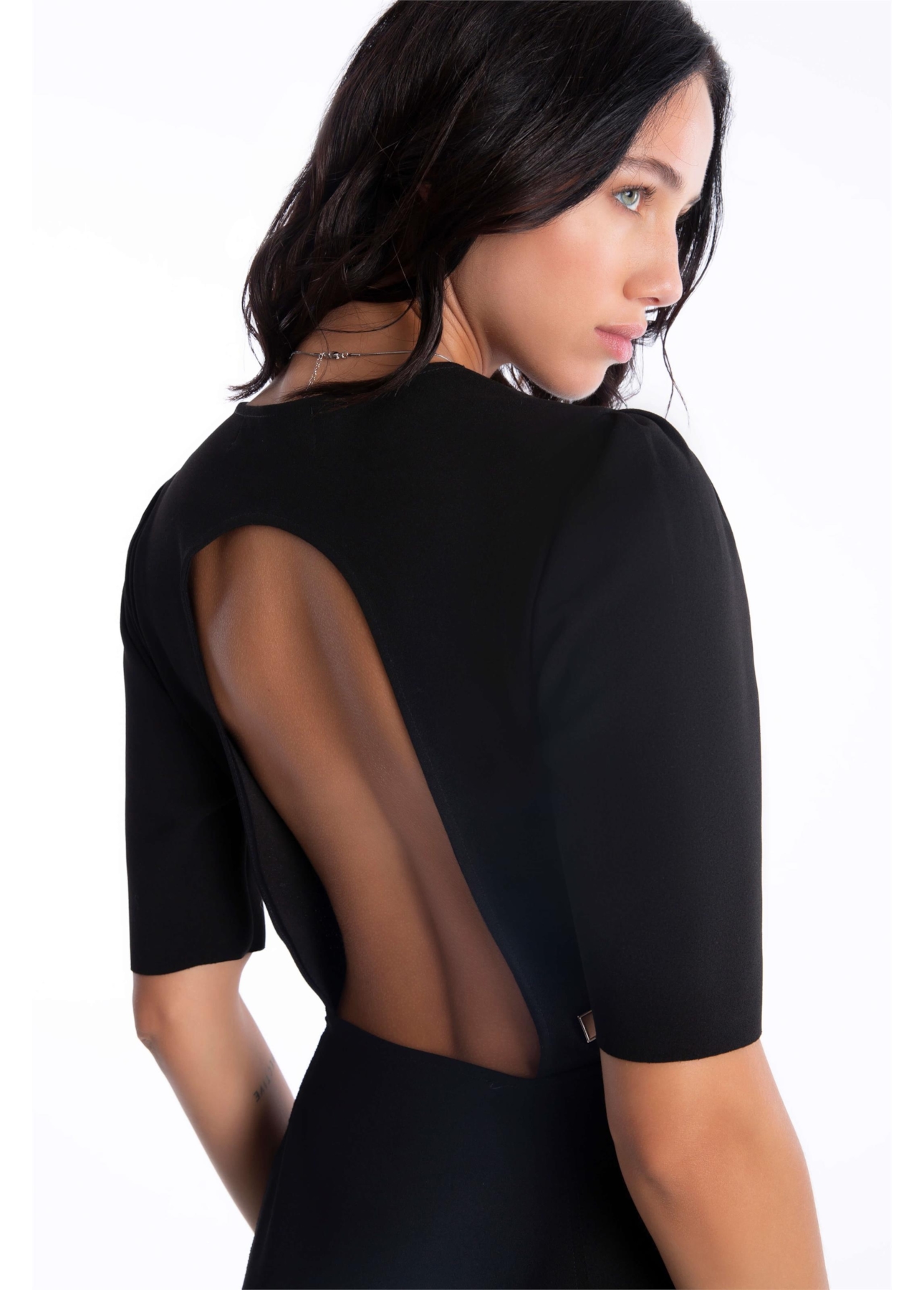 Vestido Scuba Buffant Preto