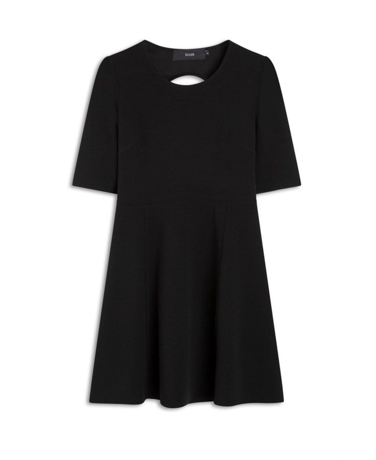 Vestido Scuba Crepe Buffant Preto