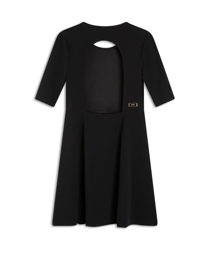 Vestido Scuba Crepe Buffant Preto