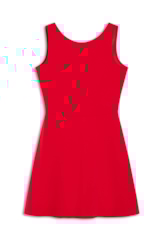 Vestido Scuba Crepe Neckline Vermelho